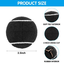 35 Pcs Precut Tennis Balls Bulk for Furniture Legs, Chair Foot Covers, Floor Protection Balls, Desk Leg Coverings (Black)