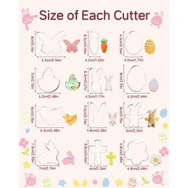 Easter Cookie Cutters, Set of 12, Rabbit Cookie Cutter, Easter Bunny Cookie Cutter, Egg, Carrot Cookie Cutter, Easter Crafts, Ideal Easter Gifts, Children, Easter Party, DIY