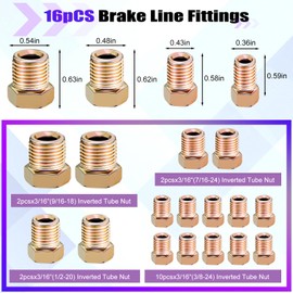Upgraded Brake Line Tubing Kit 25 Ft. 3/16" OD Tubing Kit Flexible Copper Nickel Tube for hydraulic brakes Fuel Transmission System and 16 Inverted Flare Fittings