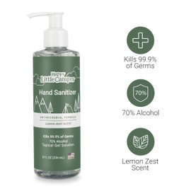 Happy Little Camper USA Made with Moisturizing and Antimicrobial Formula Hand Sanitizer, 8.5 Fl Oz