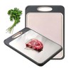 Double-Sided Cutting Board, Stainless Steel & Wheat Straw PP, 40x27cm,