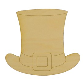 Unfinished Detailed Leprechaun Top Hat Wood Cutout Available in a Variety of Sizes and Thicknesses (1/8" Thickness, Small 4.5" x 4" (Package of 10))