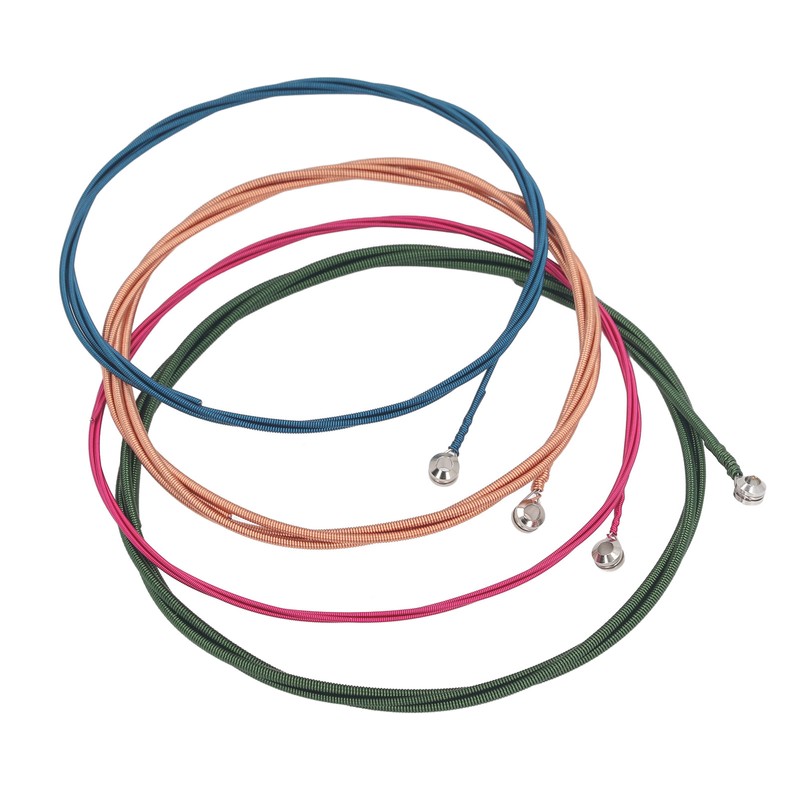 4Pcs Electric Bass String Set Clear Bright Sound Metal Colored