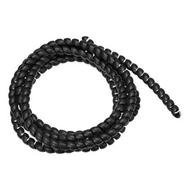 Rebower Spiral Tube Wrap Management Pipe Flexible Cord PP Polyethylene [for Office, Computer, TV ] - 8mm x 10mm / 2M / Black