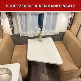 Dulepax RV Dining Table Cushion Covers, Replacement Covers for RV Cushions, Camel Stretch Fabric RV Dining Table Seat Covers, Cushion Covers for Trailer, Including 1 Backrest Cover and 1 Bench Cover