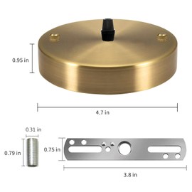 VTYXCTIGJ Light Canopy Kit Gold, 4.7" US UL Vintage Chandelier Ceiling Light Plate for Pendant Light Chandelier Canopy Kit with All Mounting Hardware, Light Fixture Cover Plate for Easy Installation