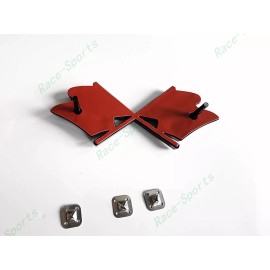 Corvette 1PC Gloss Black Front Nose Hood Cross Crossed Flags Emblem 1968-1972 Corvette C3