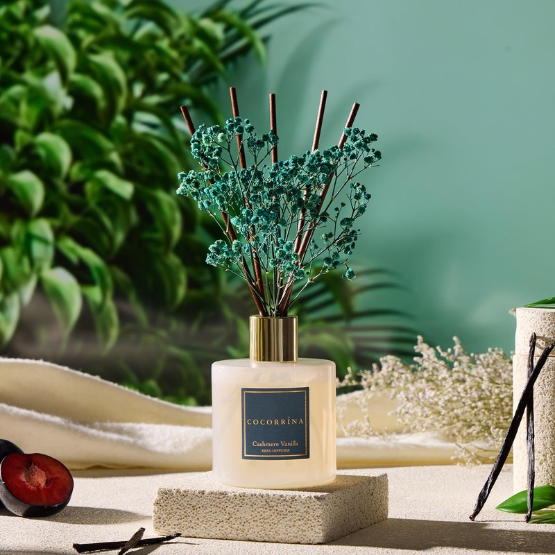 COCORRÍNA Reed Diffuser - Cashmere Vanilla 17 Fl.oz Reed Diffuser