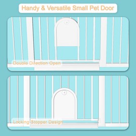 Extra Wide Baby Gate with Cat Door - Walk Through Small Pet Door Safety Gate for Stair Kitchen - Pressure Mounted No Drill 57.09"-59.84" Wide