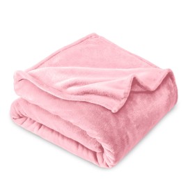 Bare Home Fleece Blanket - Kid Blanket - Light Pink - Lightweight Blanket for Bed, Sofa, Couch, Camping, and Travel - Microplush - Ultra Soft Warm Blanket (Kid, Light Pink)