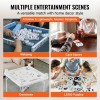 White 4-Player Folding Mahjong Table with 4 Cup Holders &