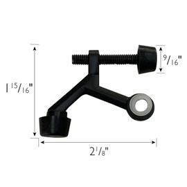 Hinge Pin Door Stop Wall Protector with Rubber Tip, Design House Matte Black Adjustable Door Stoppers, 10-Pack, 189068