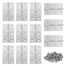 Door Hinge Hinge, Hinge, Foldable, Pack of 20 Stainless Steel Hinge Connectors with 120 Screws, Multi-Purpose Hinge for Doors, Windows, Cabinets Boxes