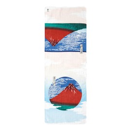 Double Gauze Hand Towel - Ukiyo-e Tenugui, Red Fuji Kaiku Sunny Day (Hokusai)