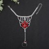 Wiwpar Boho Red Crystal Rhinestone Flower Layered Hand Harness Slave