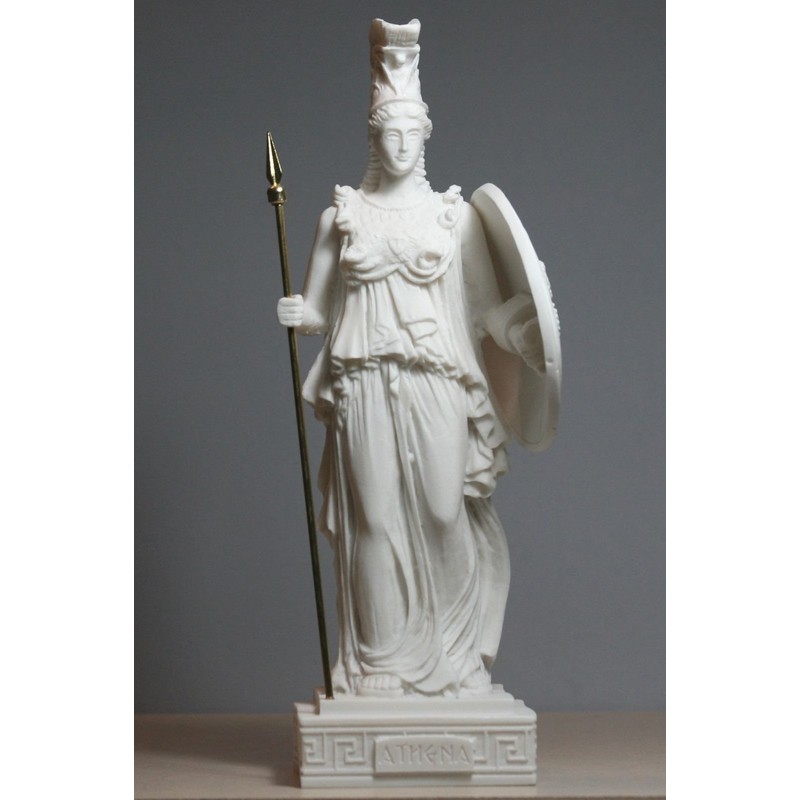 Greek Roman Goddess Athena Minerva Alabaster Statue Figure Sculpture 24.5cm