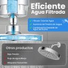 Cabezal De Ducha 6'' Filtrado Regadera 20 Etapas 3 Filtro