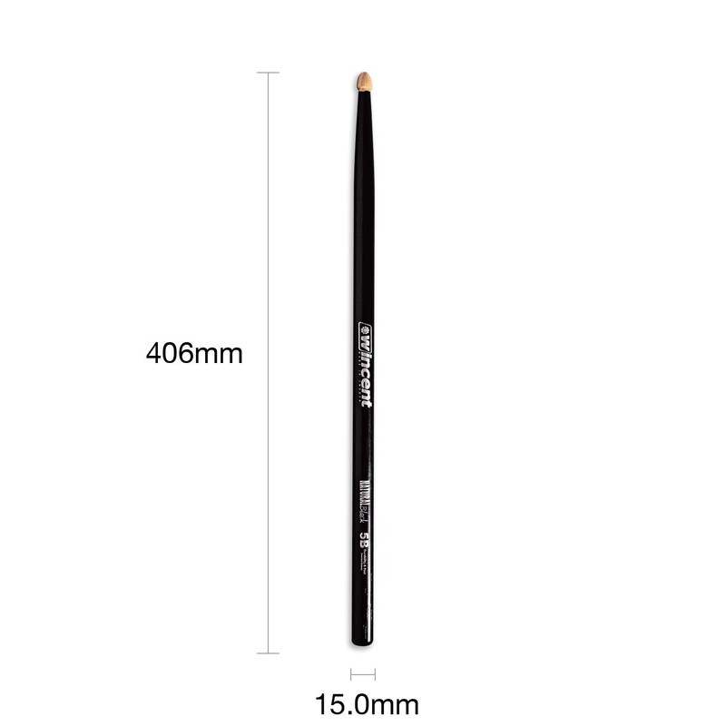 Wincent - W-5BCB Black Hickory Drumsticks (pair)