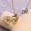 KunBead Gold Heart Photo Locket Necklace that Holds Pictures for