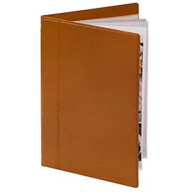 Menu Book Grace Hard Type Clear File 8 Pages (4 Sheets 8 Sides) A4 PU Leather (Light Brown)