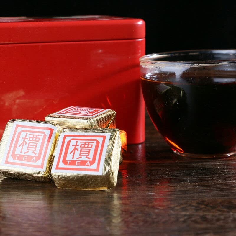 250g Pu-Erh Small Square Brick Pu'er Tea In Iron Box