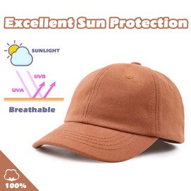 XIAOHAWANG Classic Kids Baseball Hat for Girl Cotton Baby Sun Hat Summer Toddler Boys Baseball Cap (Caramel, 54cm)