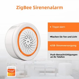 Haozee Smart Smart Siren Alarm, Tuya Zigbee Hub Required, Support Home Assistant Zigbee2mqtt App Control, Strobe Alarm Siren 90dB Sounder