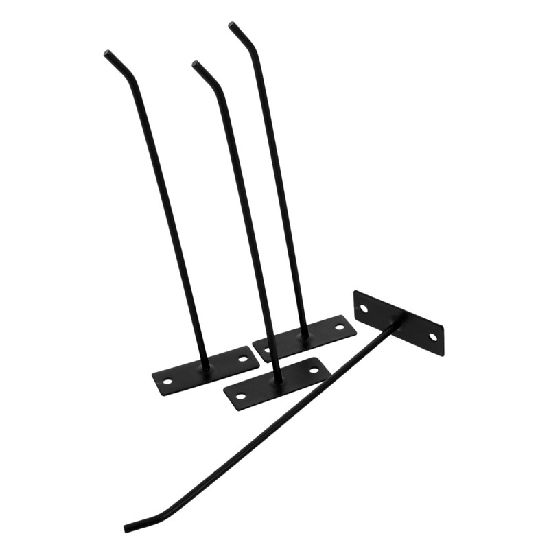 VILLFUL Metal Slat Wall Hook 4 Pack Black Wall Hooks