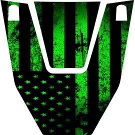 TVC 19-25 HONDA TALON 1000 GLOSS REFLECTIVE GREEN AMERICAN FLAG HOOD GRAPHIC