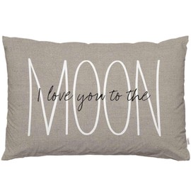 EKOBLA Throw Pillow Cover Love Quote I Love You to The Moon Inspirational Quote Hand Drawn Letter Cool Art Doddle Decor Lumbar Pillow Case Cushion for Sofa Couch Bed Standard Queen Size 20x30 Inch