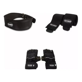 Techno Cinturón + Vendas Para Rodillas + Guantes Pack Premium