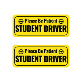DXNQ 2 PCS Student Driver Magnet for Car, Please Be Patient Magnetic Reflective Rookie Driver Safety Warning, New Drivers Sticker for Bumper Door Trunk, Car Accessories (Yellow)