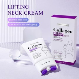 Neck Cream, Neck Creams for Firming Roller, Contains Collagen, Moisturizing, Reduce Wrinkles Fine Lines and Double Chin, Firm and Lift Sagging Skin