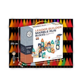 Leader Builder Marble Run for Kids Ages 3 and Up - 66 Piece Waffle Blocks & Toddler Marble Run Set - Educational Stem Building Toys with Marbles & Manipulatives for Hands-on Learning