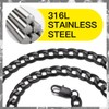 Suplight Black Cuban Curb Chain for Men, Women 9mm Stainless