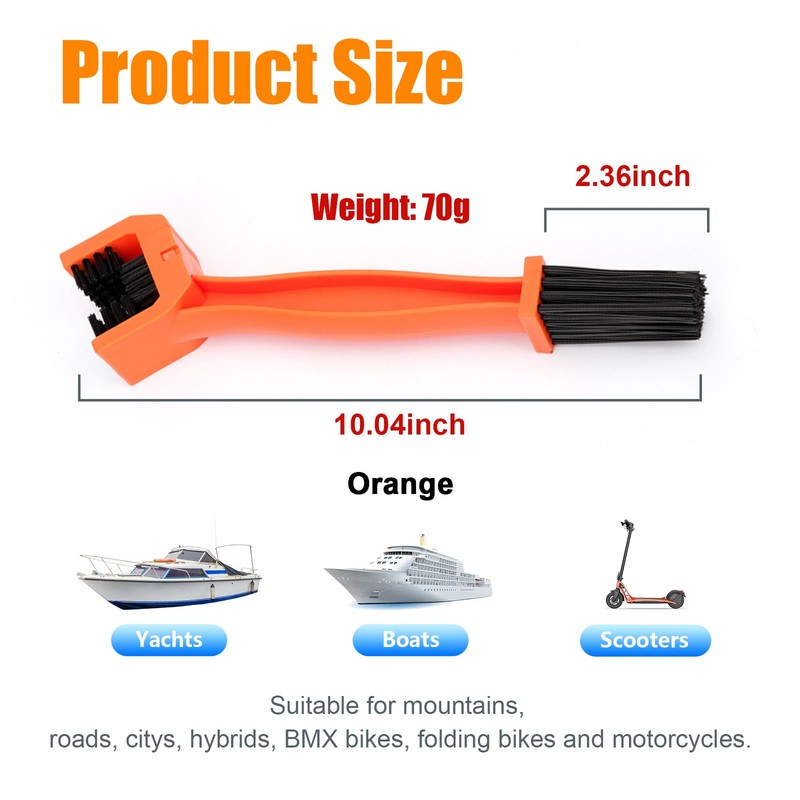Ziciner Motorcycle Chain Brush, Bike Chain Cleaning Brush with Double-Ended
