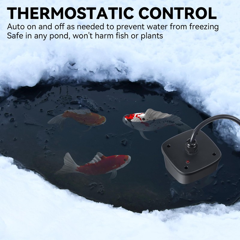 Saillong Pond Heater, Floating Deicer Heater for Outdoor Ponds, Koi