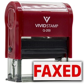Simple FAXED Self-Inking Office Rubber Stamp (Red) - Medium