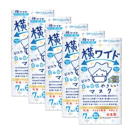 Biho Mask, Safe Made in Japan, Disposable Non-woven Mask, Loose Size, Flat Rubber and Soft Fabric that Does Not Hurt Your Ears, Lightweight to Wear, Pollen, Viruses, Splash Prevention, Wide Sides,