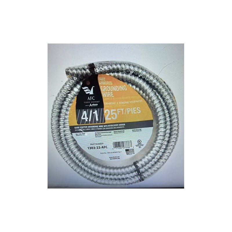 25 ft. 4/1 Gauge Bare Armored Ground Cable-AFC Cable Systems-1303-22-00