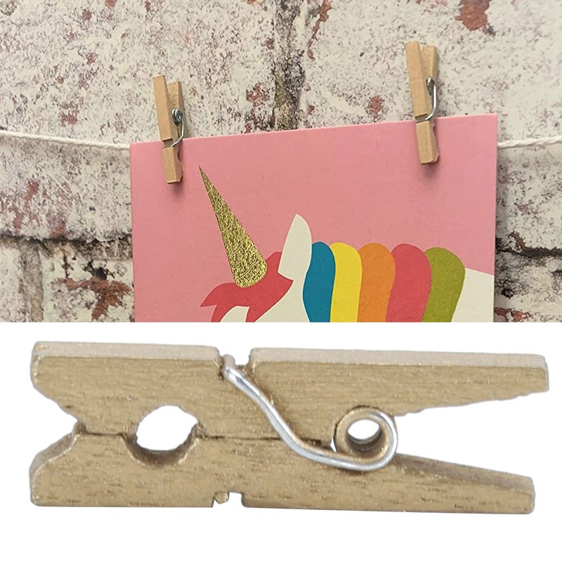 Mini Wooden Photo Clip Wall Decoration Scrapbook Picture Postcard Note