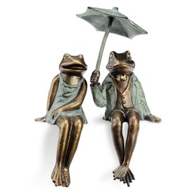 SPI Home Aluminum Sophisticated Frog Couple Shelf Sitters