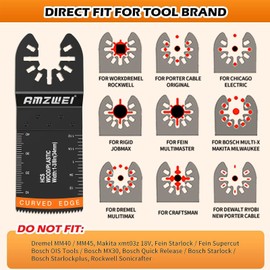 AMZWEI 54 Pcs Wood Oscillating Multitool,Oscillating Tool Blades,Professional Universal Oscillating Saw Blades,Quick Release Saw Blades Fit Dewalt Ryobi Milwaukee Rockwell Fein