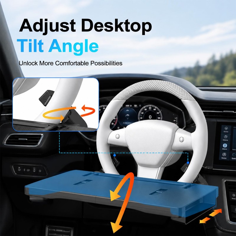MDee 2-in-1 Car Steering Wheel Tray Desk & Seat Gap