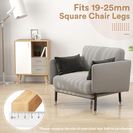 Euqvunn 18pcs Square Chair Leg Floor Protectors, Small Floor Protectors for Furniture Legs, Rectangle Stool Leg Covers with Felt Pads, Chair Leg Caps to Protect Hardwood Floors, 19-25mm