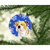 Caroline's Treasures SC9374-CO1 Bulldog English Winter Snowflakes Holiday Ceramic Ornament,