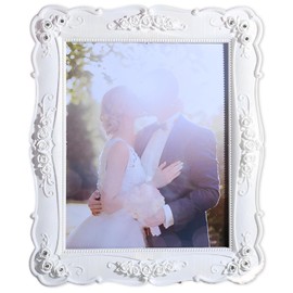 fogman Photo Frame Bridal White Wedding Picture Frame Celebration Photo Postcard 2L (25 x 20 cm)