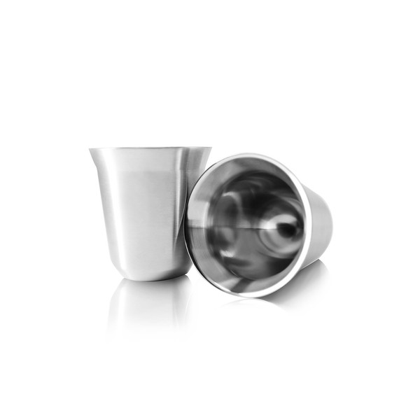 tombert 80mL (2.7 Ounce) Stainless Steel Espresso Cups Double Wall Vacuum Insulated - Set Of 2 Demitasse Cups