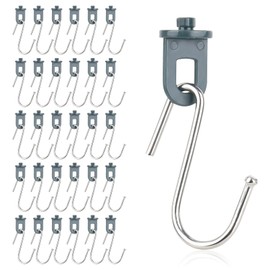 30 PCS Greenhouse Twist Clips, Plastic Greenhouse Fixing Clips and 30 Pack Stainless Steel Metal Hangers S Hooks, Shading Clips for Hanging Anchors from Glazing Bar Channels or Insulation Clips