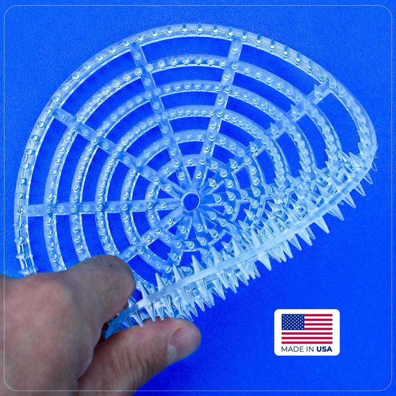 Urinal Screen Splash Guard, Anti-Splash 7” Diameter Round Design, Bristle